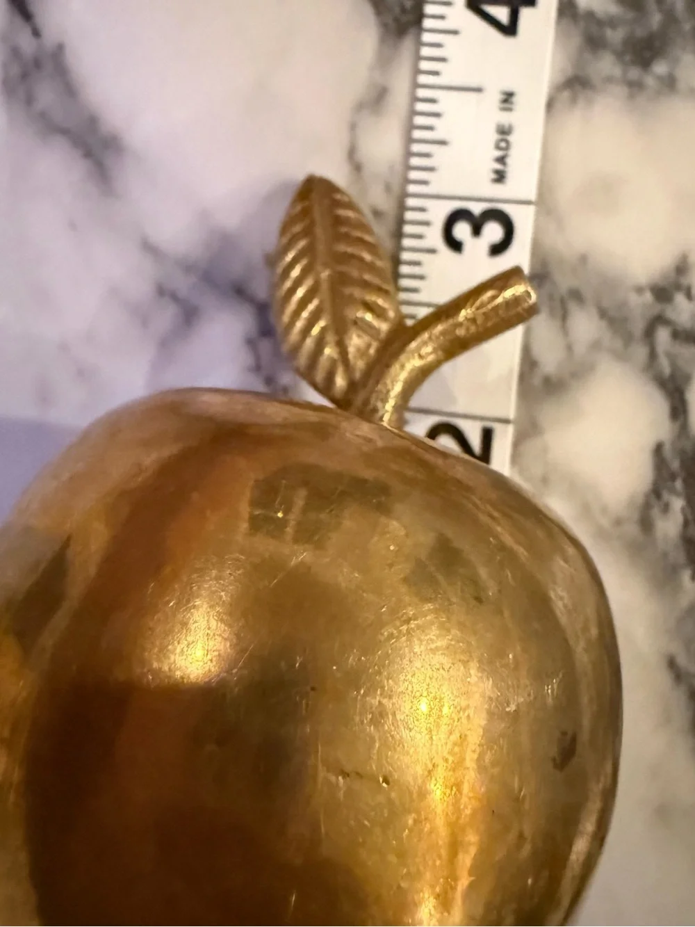 Vintage Mid-Century Solid Brass Apple Bell Accent Decor